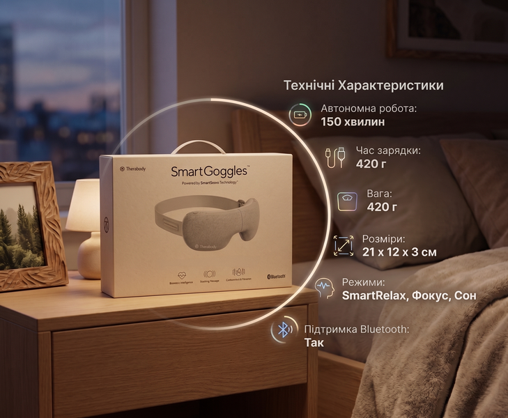 Розумні масажні окуляри для покращення сну та розслаблення SmartGoggles 6229 фото